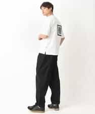 KHKGV16059 a.v.v MEN(アー・ヴェ・ヴェ) 【KANGOL】スクエアプリントワイドシルエットTシャツ ライトグレー