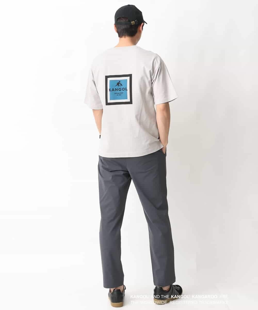 KHKGV16059 a.v.v MEN(アー・ヴェ・ヴェ) 【KANGOL】スクエアプリントワイドシルエットTシャツ ライトグレー