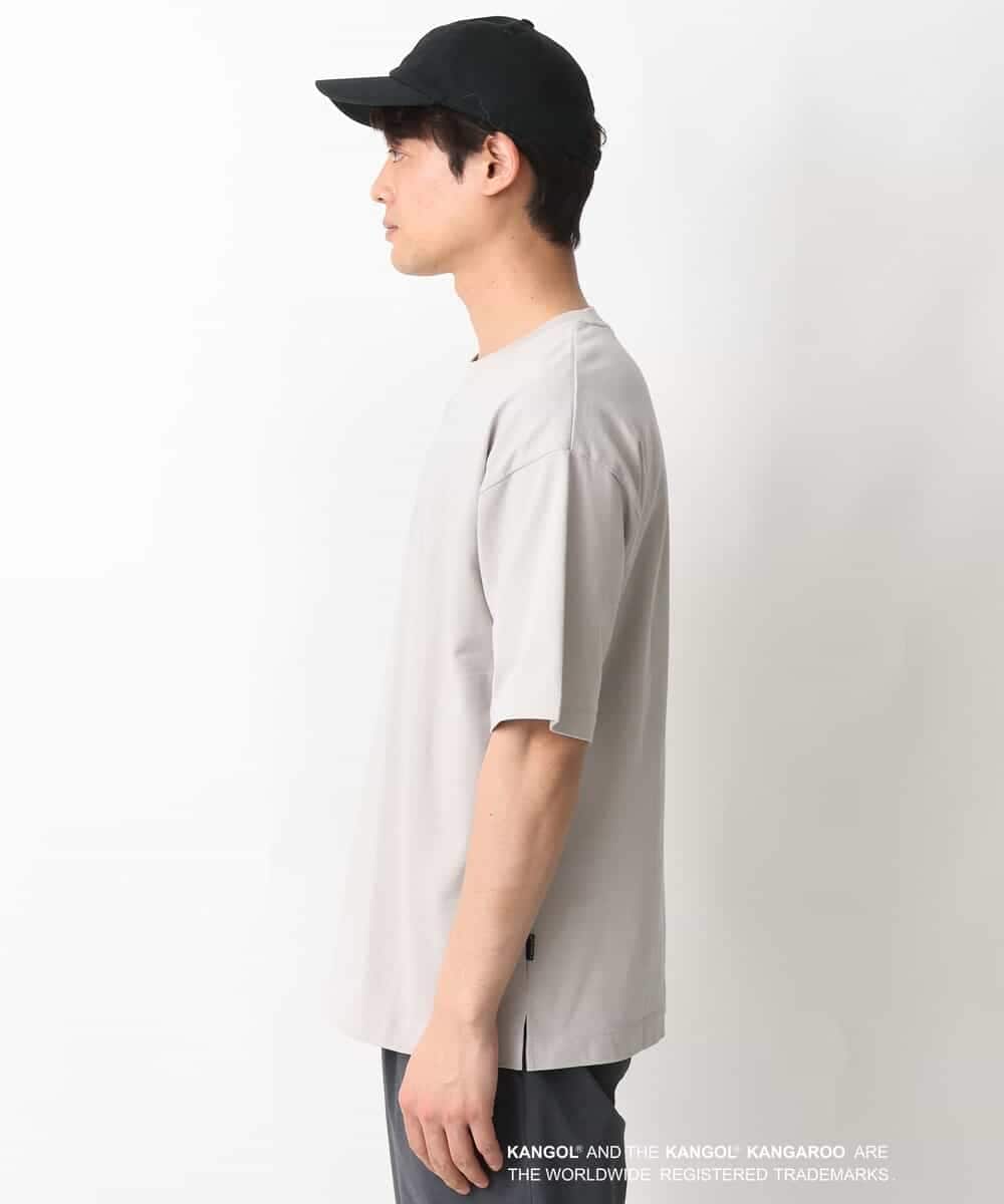 KHKGV16059 a.v.v MEN(アー・ヴェ・ヴェ) 【KANGOL】スクエアプリントワイドシルエットTシャツ ライトグレー