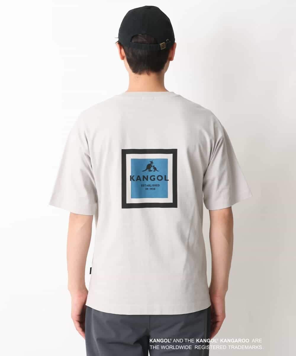 KHKGV16059 a.v.v MEN(アー・ヴェ・ヴェ) 【KANGOL】スクエアプリントワイドシルエットTシャツ ライトグレー