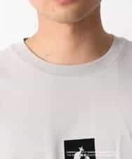 KHKGV16059 a.v.v MEN(アー・ヴェ・ヴェ) 【KANGOL】スクエアプリントワイドシルエットTシャツ ライトグレー