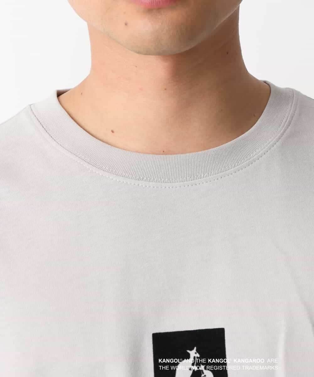 KHKGV16059 a.v.v MEN(アー・ヴェ・ヴェ) 【KANGOL】スクエアプリントワイドシルエットTシャツ ライトグレー