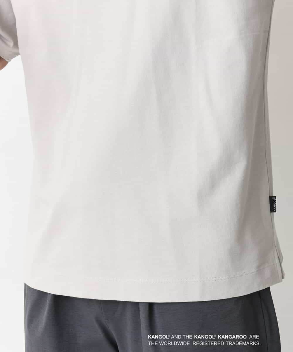 KHKGV16059 a.v.v MEN(アー・ヴェ・ヴェ) 【KANGOL】スクエアプリントワイドシルエットTシャツ ライトグレー