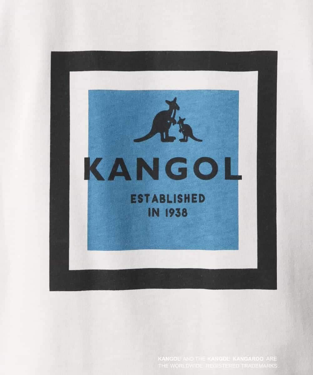 KHKGV16059 a.v.v MEN(アー・ヴェ・ヴェ) 【KANGOL】スクエアプリントワイドシルエットTシャツ ライトグレー