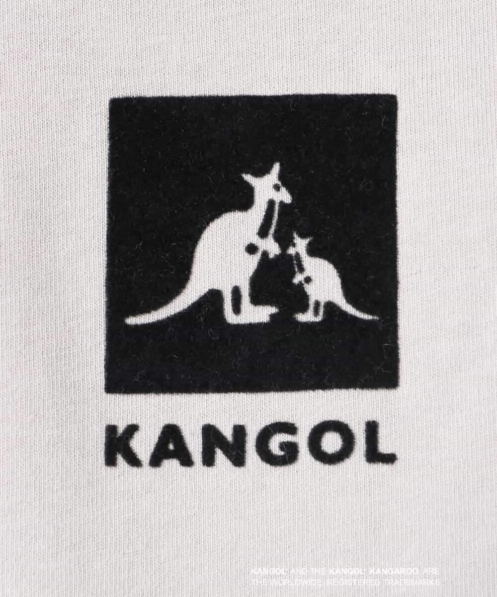 KHKGV16059 a.v.v MEN(アー・ヴェ・ヴェ) 【KANGOL】スクエアプリントワイドシルエットTシャツ ライトグレー