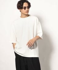 KHKGV24034 a.v.v MEN(アー・ヴェ・ヴェ) 【イージーケア】ポンチワイドシルエットTシャツ 5分袖 ブラック