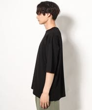 KHKGV24034 a.v.v MEN(アー・ヴェ・ヴェ) 【イージーケア】ポンチワイドシルエットTシャツ 5分袖 ブラック
