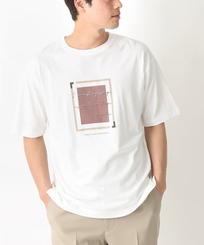 KHKGV25034  【接触冷感】スクエアプリントセミワイドシルエットTシャツ