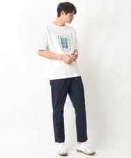 KHKGV25034 a.v.v MEN(アー・ヴェ・ヴェ) 【接触冷感】スクエアプリントセミワイドシルエットTシャツ ライトブルー