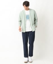 KHKGV25034 a.v.v MEN(アー・ヴェ・ヴェ) 【定番アイテム】スクエアプリントセミワイドシルエットTシャツ ライトブルー