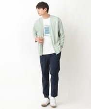 KHKGV25034 a.v.v MEN(アー・ヴェ・ヴェ) 【接触冷感】スクエアプリントセミワイドシルエットTシャツ ライトブルー