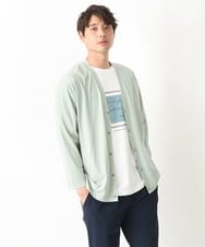 KHKGV25034 a.v.v MEN(アー・ヴェ・ヴェ) 【定番アイテム】スクエアプリントセミワイドシルエットTシャツ ライトブルー