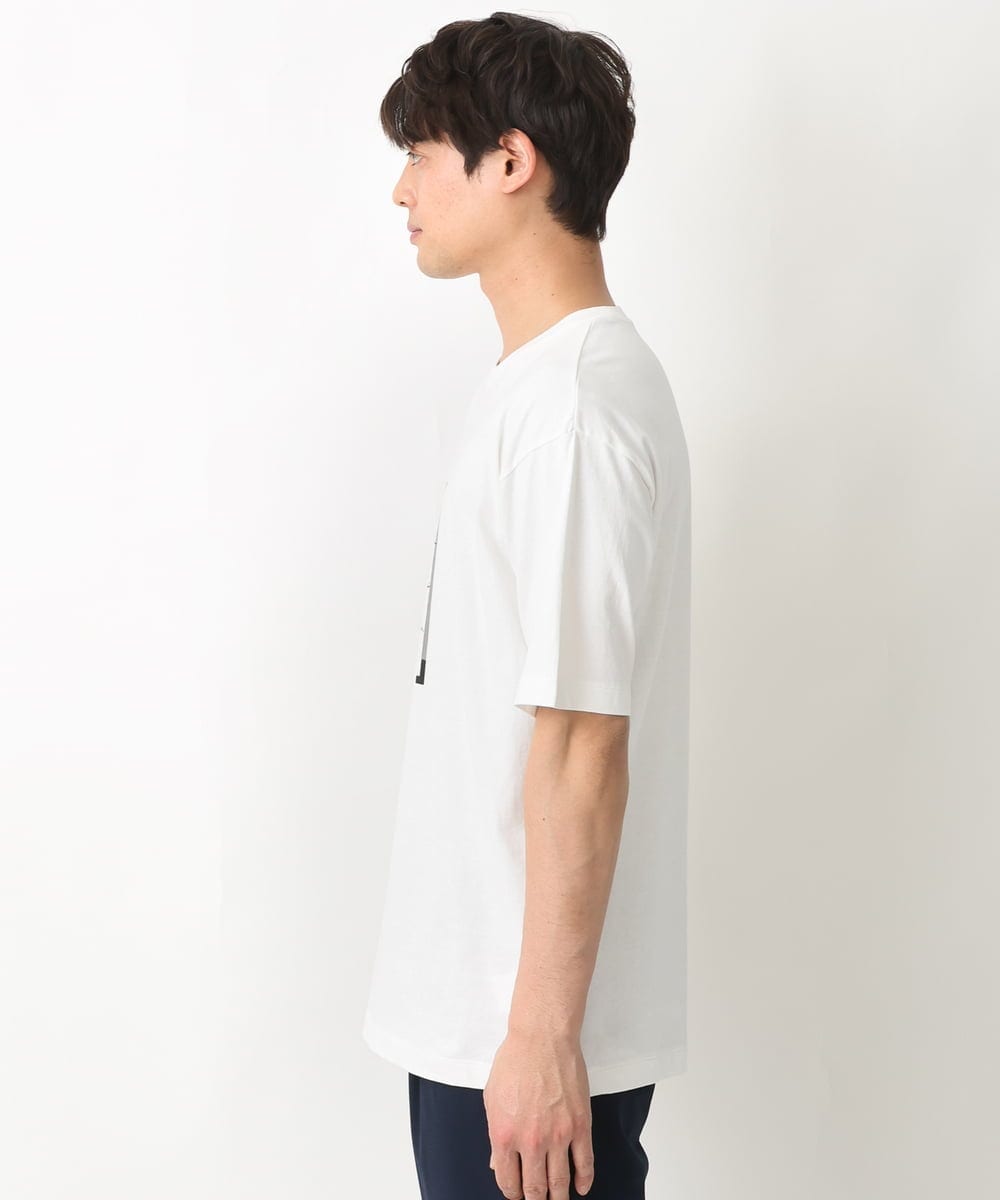KHKGV25034 a.v.v MEN(アー・ヴェ・ヴェ) 【定番アイテム】スクエアプリントセミワイドシルエットTシャツ ライトブルー