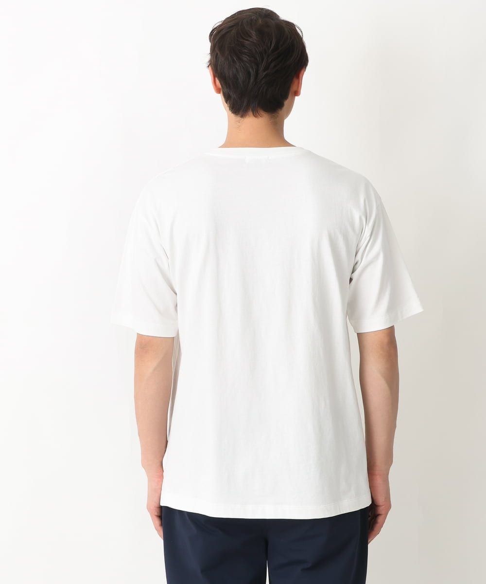 KHKGV25034 a.v.v MEN(アー・ヴェ・ヴェ) 【定番アイテム】スクエアプリントセミワイドシルエットTシャツ ライトブルー