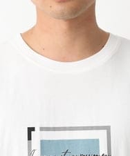 KHKGV25034 a.v.v MEN(アー・ヴェ・ヴェ) 【定番アイテム】スクエアプリントセミワイドシルエットTシャツ ライトブルー