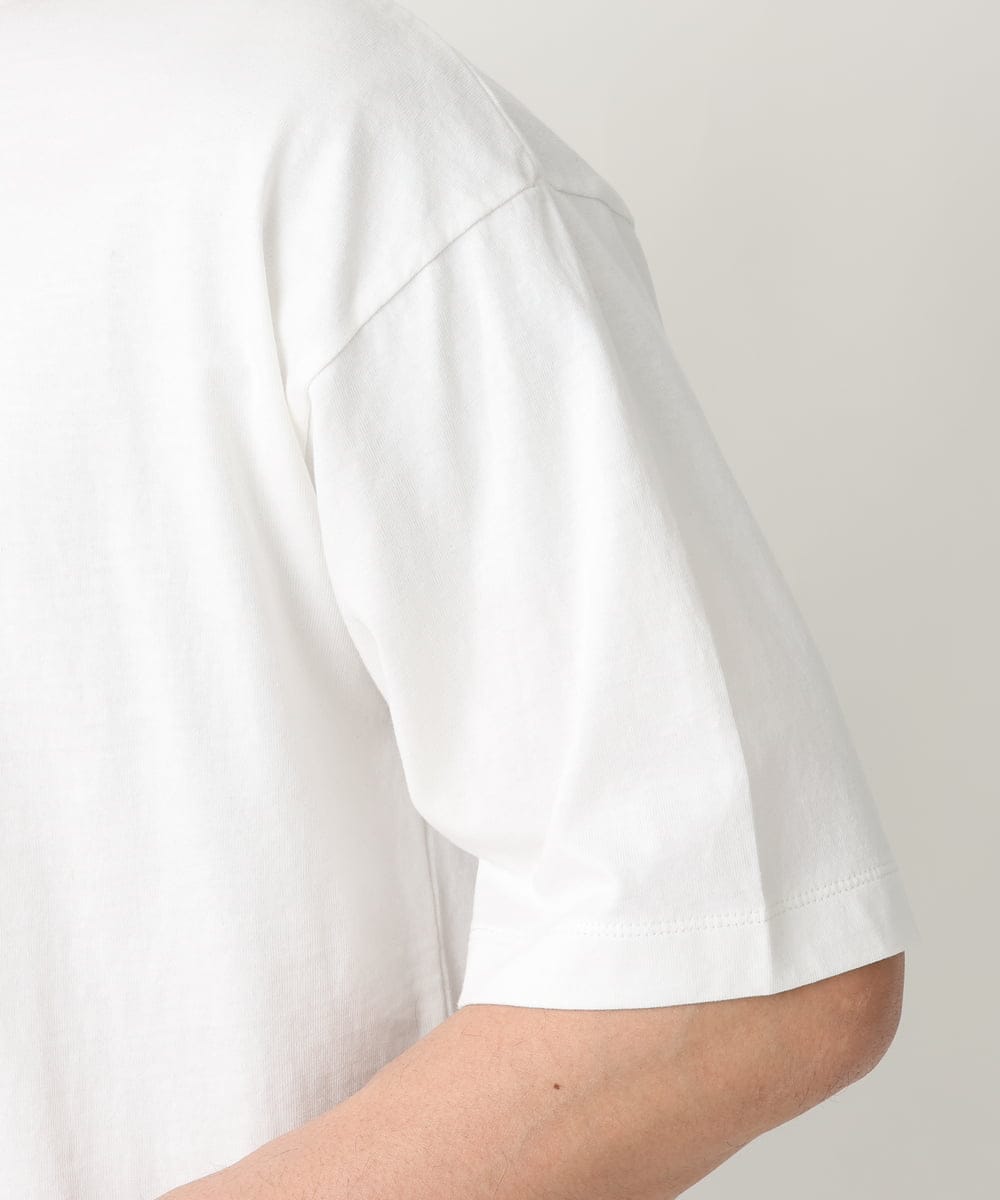 KHKGV25034 a.v.v MEN(アー・ヴェ・ヴェ) 【定番アイテム】スクエアプリントセミワイドシルエットTシャツ ライトブルー