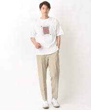 KHKGV25034 a.v.v MEN(アー・ヴェ・ヴェ) 【定番アイテム】スクエアプリントセミワイドシルエットTシャツ ライトブルー