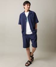 KHKGV25034 a.v.v MEN(アー・ヴェ・ヴェ) 【定番アイテム】スクエアプリントセミワイドシルエットTシャツ ライトブルー