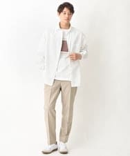KHKGV25034 a.v.v MEN(アー・ヴェ・ヴェ) 【定番アイテム】スクエアプリントセミワイドシルエットTシャツ ライトブルー