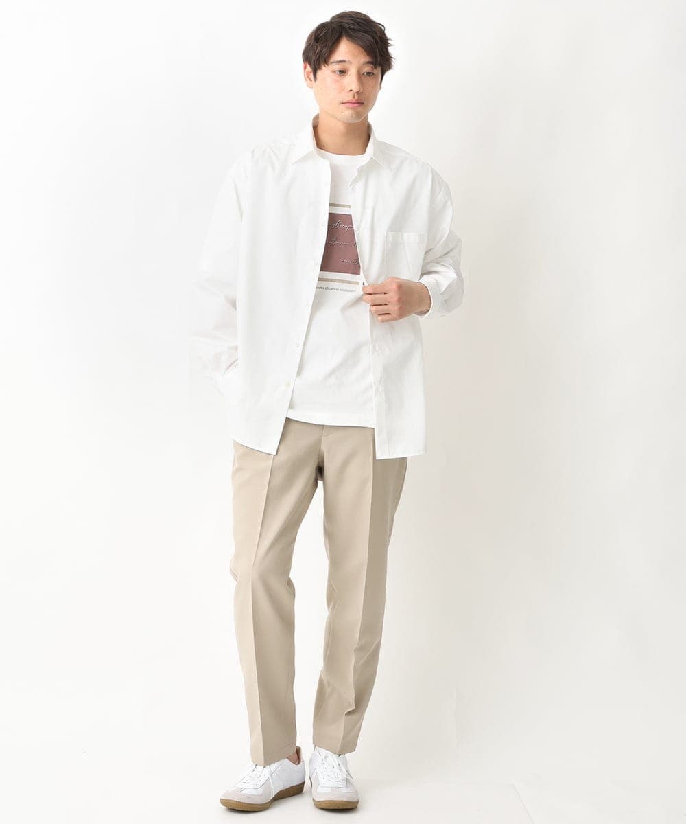 KHKGV25034 a.v.v MEN(アー・ヴェ・ヴェ) 【定番アイテム】スクエアプリントセミワイドシルエットTシャツ ライトブルー