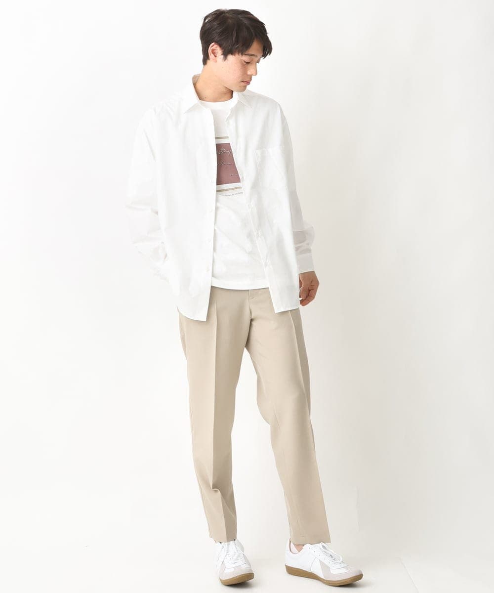 KHKGV25034 a.v.v MEN(アー・ヴェ・ヴェ) 【定番アイテム】スクエアプリントセミワイドシルエットTシャツ ライトブルー