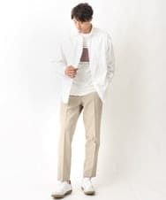 KHKGV25034 a.v.v MEN(アー・ヴェ・ヴェ) 【定番アイテム】スクエアプリントセミワイドシルエットTシャツ ライトブルー