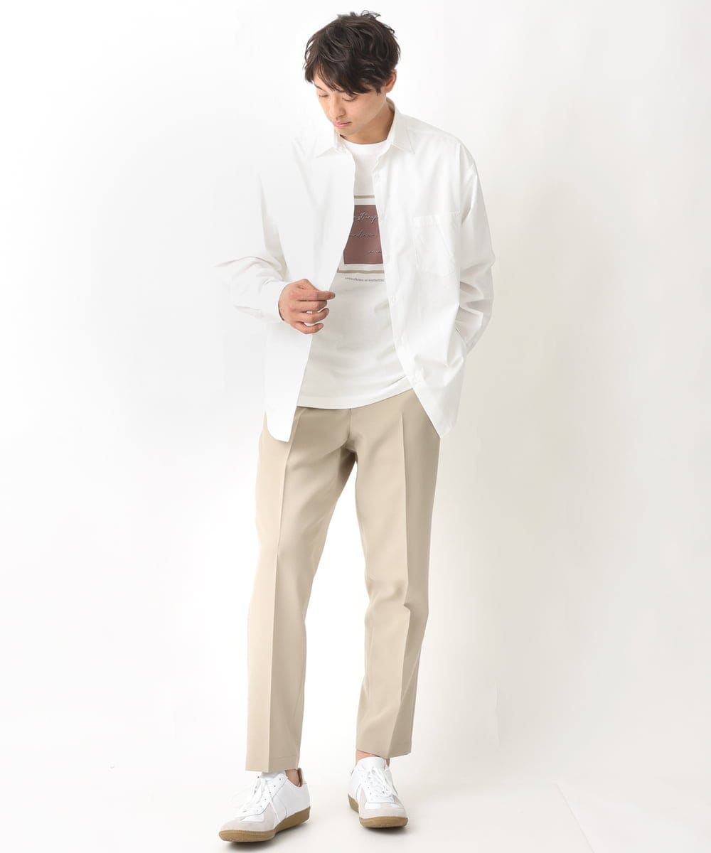 KHKGV25034 a.v.v MEN(アー・ヴェ・ヴェ) 【定番アイテム】スクエアプリントセミワイドシルエットTシャツ ライトブルー