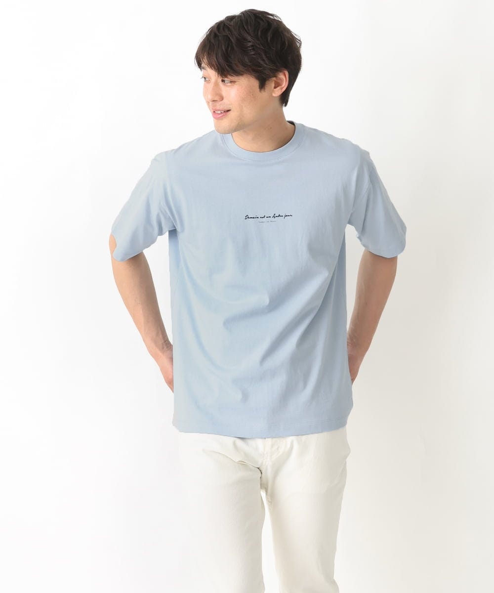 KHKGV29029 a.v.v MEN(アー・ヴェ・ヴェ) 【接触冷感】ミニロゴセミワイドシルエットTシャツ ホワイト