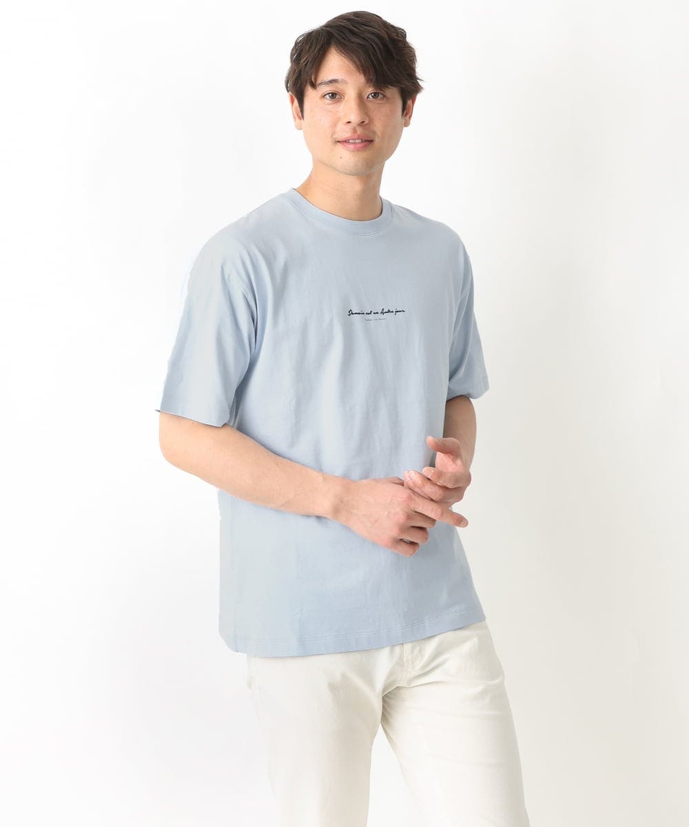 KHKGV29029 a.v.v MEN(アー・ヴェ・ヴェ) 【定番アイテム】ミニロゴセミワイドシルエットTシャツ ホワイト