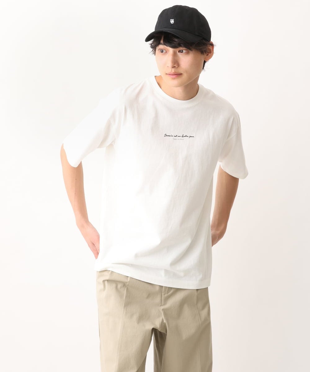 KHKGV29029 a.v.v MEN(アー・ヴェ・ヴェ) 【定番アイテム】ミニロゴセミワイドシルエットTシャツ ホワイト