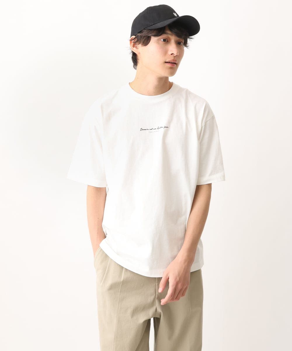 KHKGV29029 a.v.v MEN(アー・ヴェ・ヴェ) 【定番アイテム】ミニロゴセミワイドシルエットTシャツ ホワイト