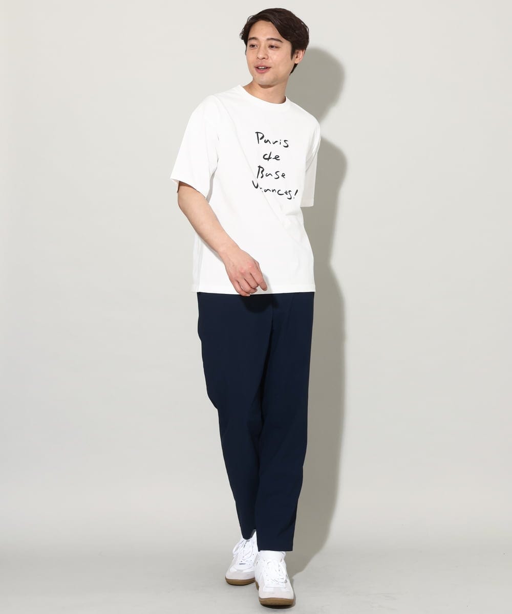 KHKGV30044 a.v.v MEN(アー・ヴェ・ヴェ) 【ucaU×a.v.vコラボ】プリントワイドシルエットTシャツ オレンジ