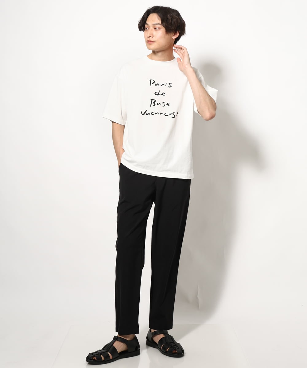 KHKGV30044 a.v.v MEN(アー・ヴェ・ヴェ) 【ucaU×a.v.vコラボ】プリントワイドシルエットTシャツ オレンジ