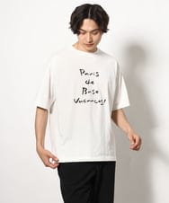 KHKGV30044 a.v.v MEN(アー・ヴェ・ヴェ) 【ucaU×a.v.vコラボ】プリントワイドシルエットTシャツ オレンジ