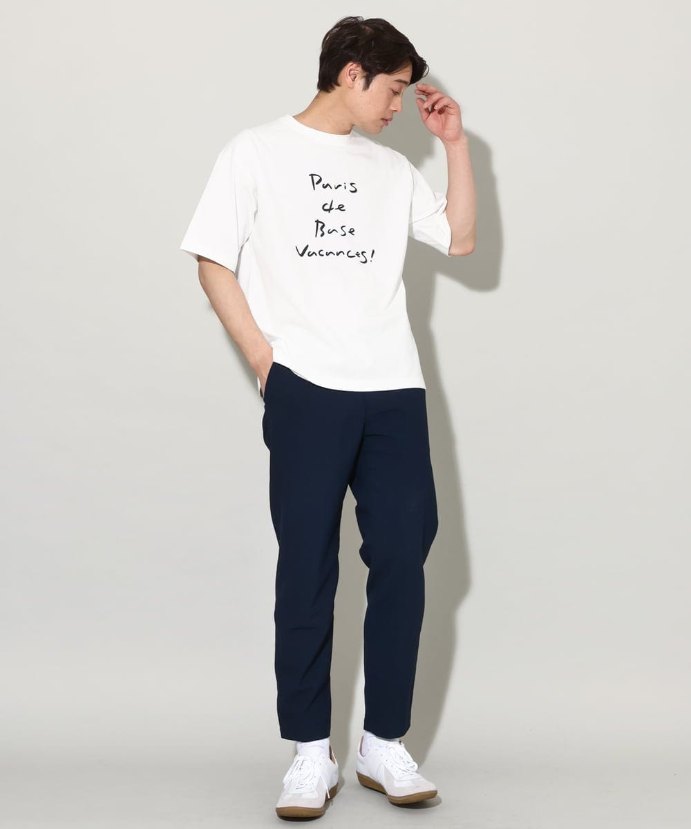 KHKGV30044 a.v.v MEN(アー・ヴェ・ヴェ) 【ucaU×a.v.vコラボ】プリントワイドシルエットTシャツ オレンジ