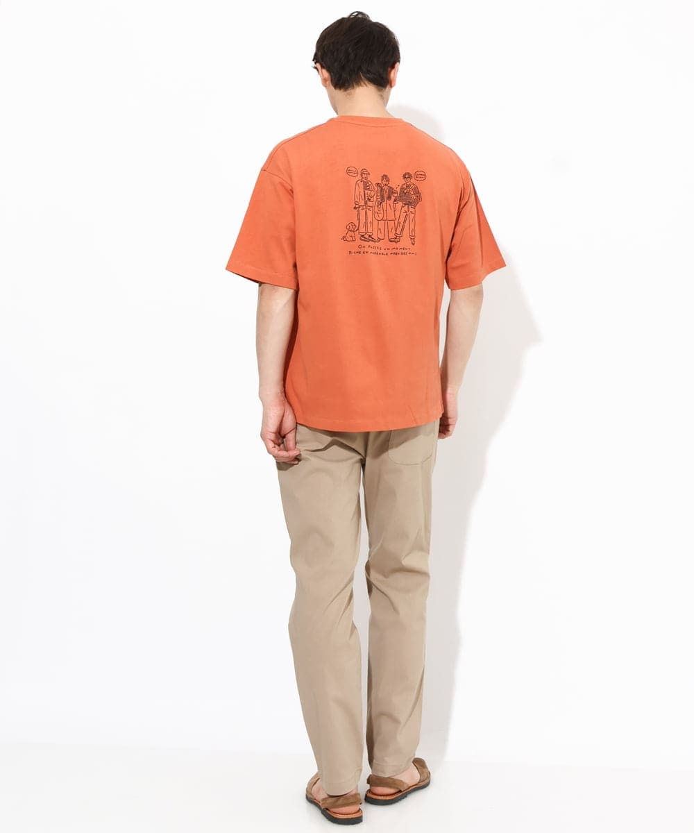 KHKGV30044 a.v.v MEN(アー・ヴェ・ヴェ) 【ucaU×a.v.vコラボ】プリントワイドシルエットTシャツ オレンジ