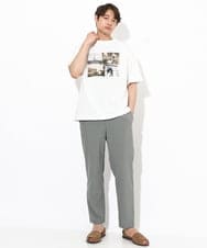 KHKGV32044 a.v.v MEN(アー・ヴェ・ヴェ) 【接触冷感】PARISフォトプリントワイドシルエットTシャツ ホワイト