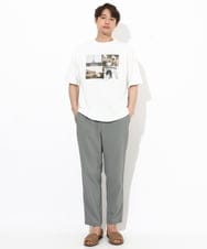 KHKGV32044 a.v.v MEN(アー・ヴェ・ヴェ) 【接触冷感】PARISフォトプリントワイドシルエットTシャツ ホワイト