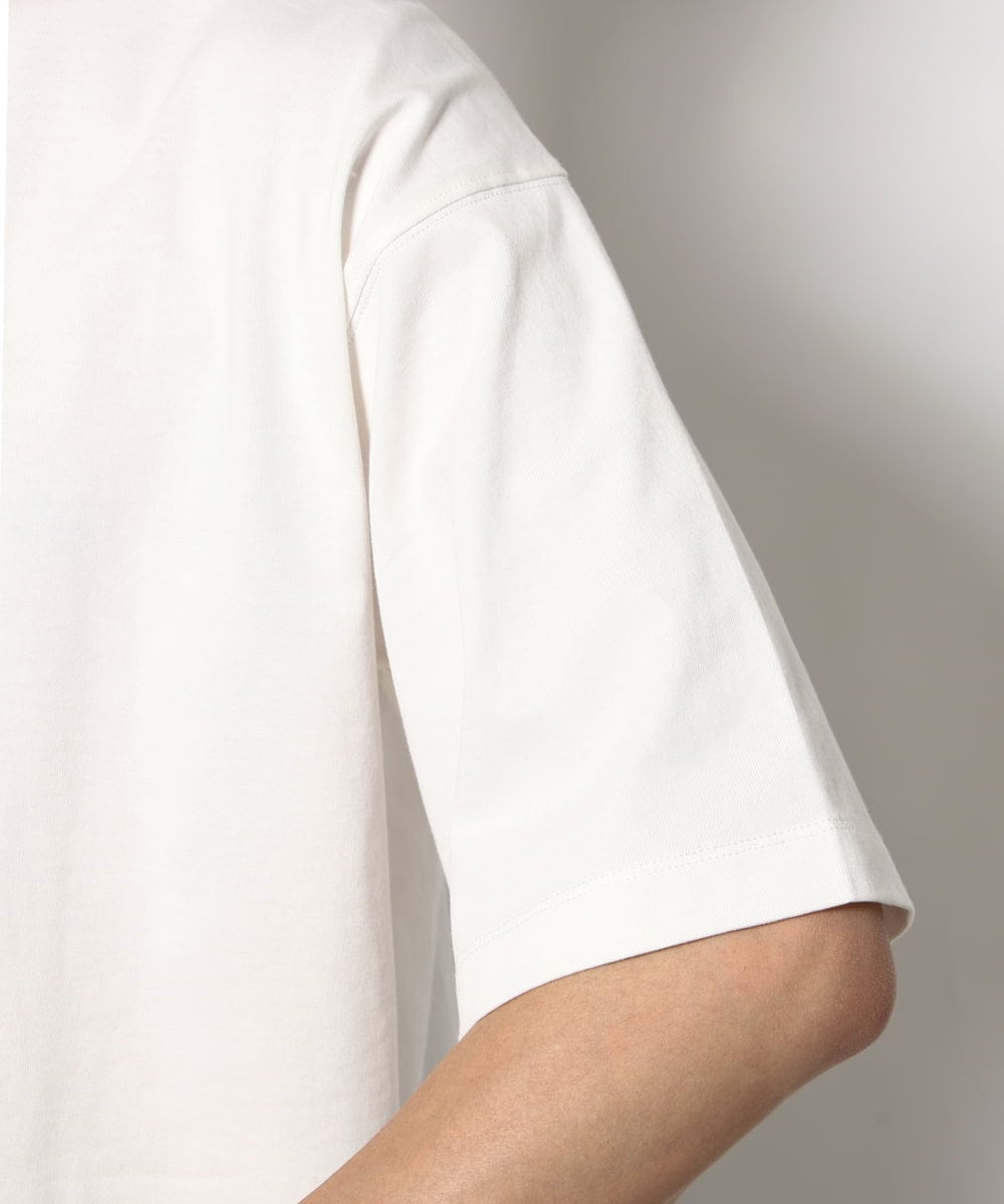 KHKGV33044 a.v.v MEN(アー・ヴェ・ヴェ) 【接触冷感】PARISフォト バックプリントロングシルエットTシャツ ホワイト