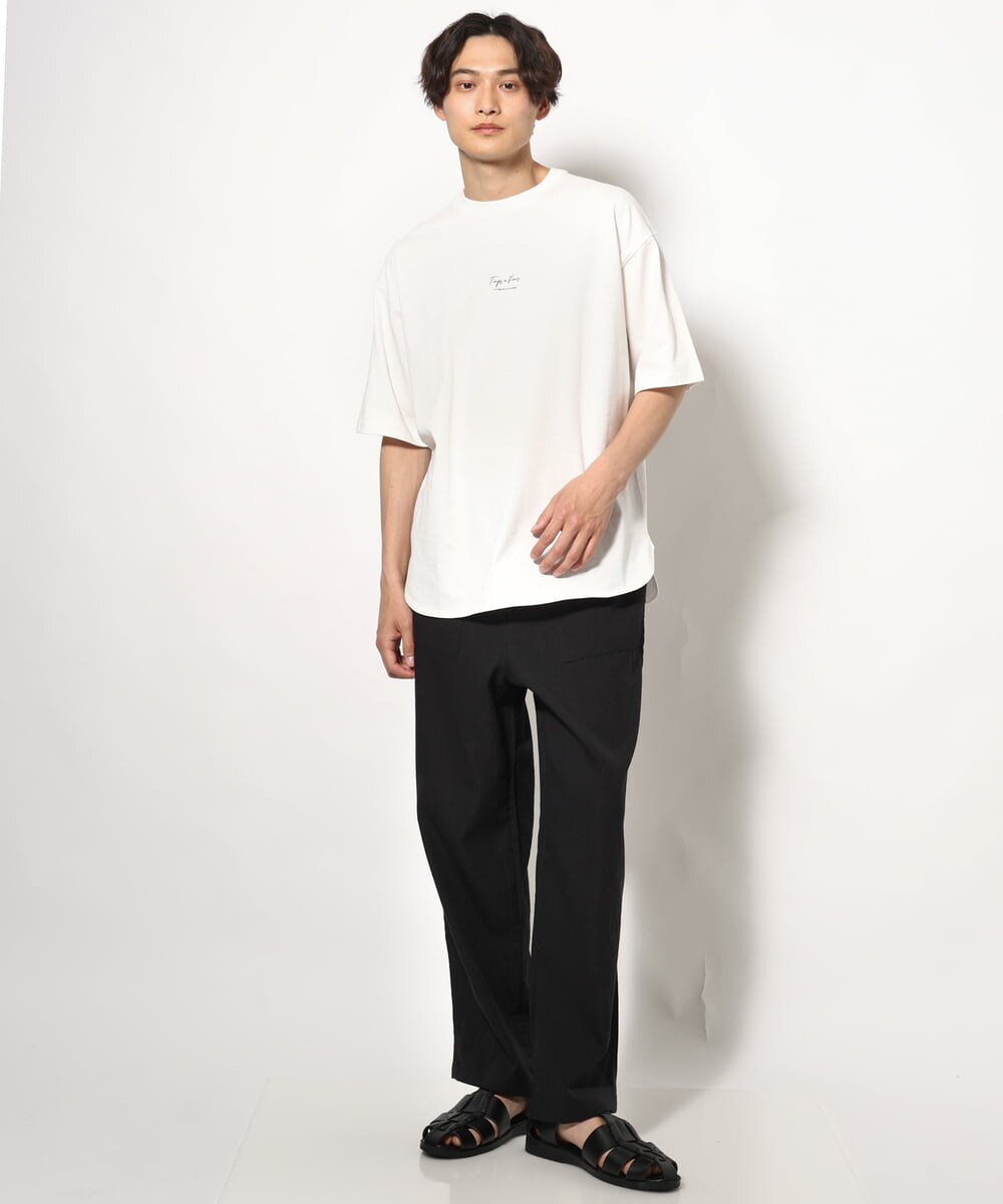 KHKGV33044 a.v.v MEN(アー・ヴェ・ヴェ) 【接触冷感】PARISフォト バックプリントロングシルエットTシャツ ホワイト