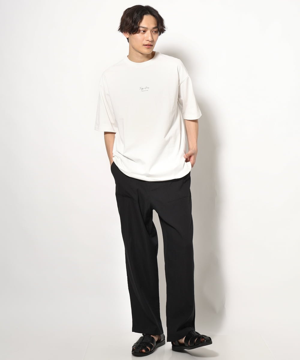 KHKGV33044 a.v.v MEN(アー・ヴェ・ヴェ) 【接触冷感】PARISフォト バックプリントロングシルエットTシャツ ホワイト