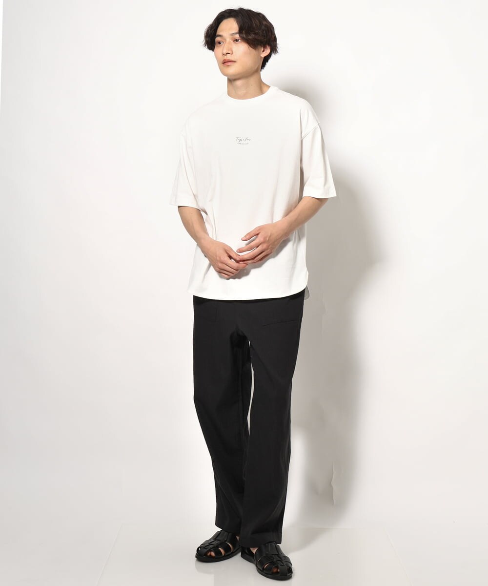 KHKGV33044 a.v.v MEN(アー・ヴェ・ヴェ) 【接触冷感】PARISフォト バックプリントロングシルエットTシャツ ホワイト