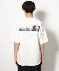 KHKGV33044 a.v.v MEN(アー・ヴェ・ヴェ) 【接触冷感】PARISフォト バックプリントロングシルエットTシャツ ホワイト