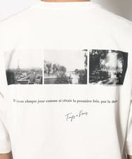 KHKGV33044 a.v.v MEN(アー・ヴェ・ヴェ) 【接触冷感】PARISフォト バックプリントロングシルエットTシャツ ホワイト