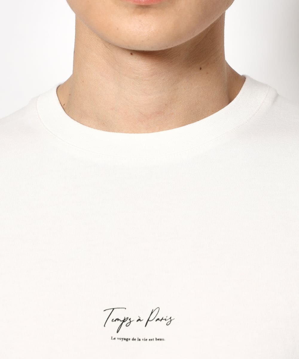 KHKGV33044 a.v.v MEN(アー・ヴェ・ヴェ) 【接触冷感】PARISフォト バックプリントロングシルエットTシャツ ホワイト