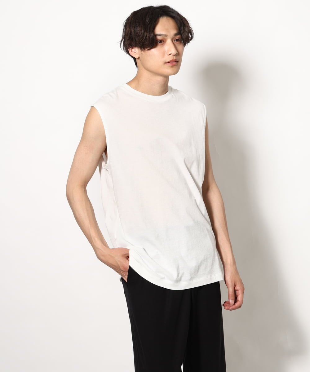 KHKGV35044 a.v.v MEN(アー・ヴェ・ヴェ) 【2点セット/接触冷感】ライトワッフルTシャツ ネイビー