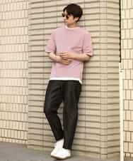 KHKGV35044 a.v.v MEN(アー・ヴェ・ヴェ) 【2点セット/接触冷感】ライトワッフルTシャツ ネイビー