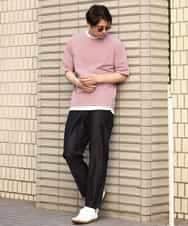 KHKGV35044 a.v.v MEN(アー・ヴェ・ヴェ) 【2点セット/接触冷感】ライトワッフルTシャツ ネイビー