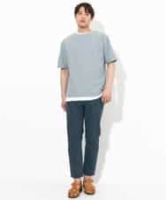 KHKGV35044 a.v.v MEN(アー・ヴェ・ヴェ) 【2点セット/接触冷感】ライトワッフルTシャツ ネイビー