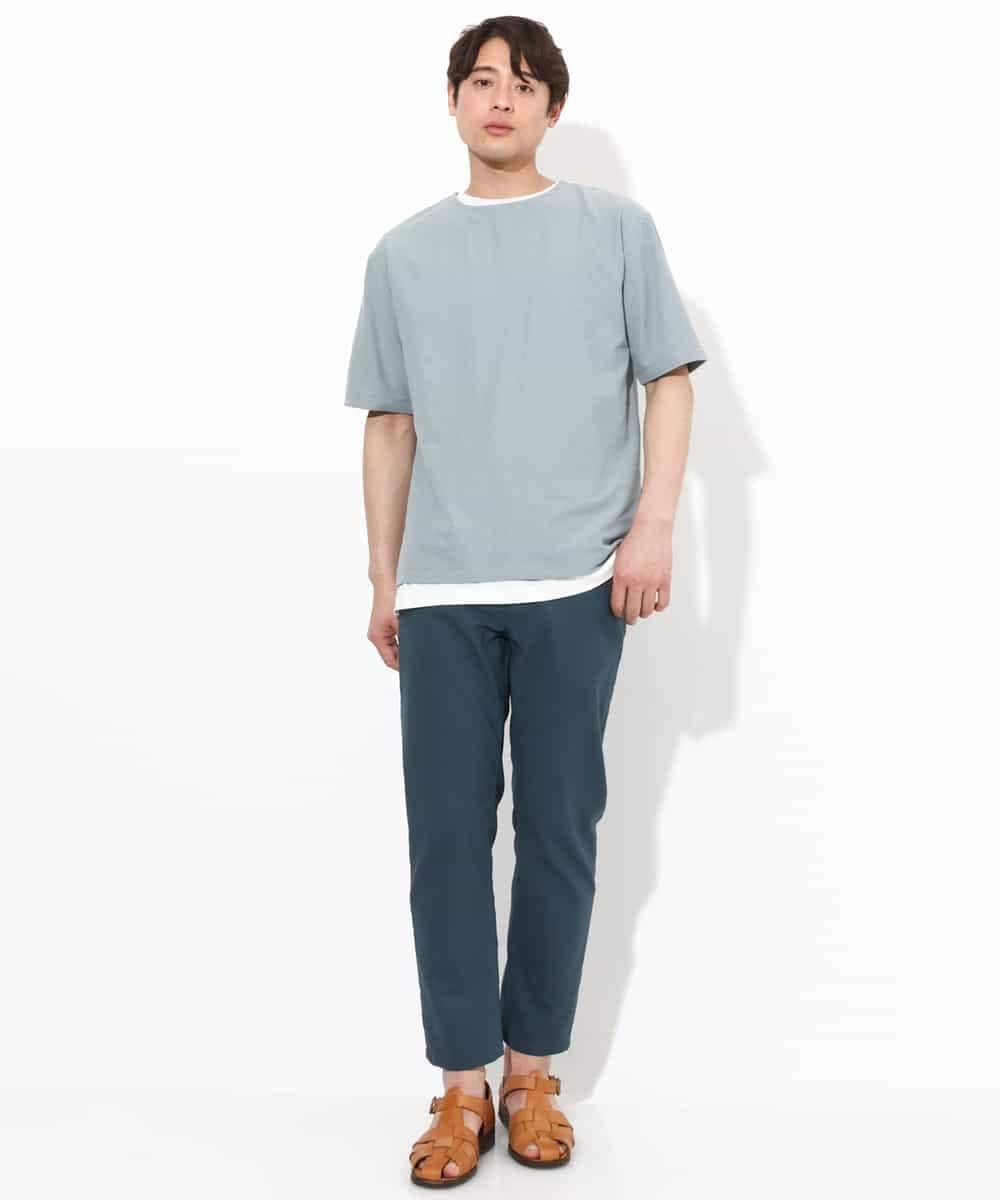 KHKGV35044 a.v.v MEN(アー・ヴェ・ヴェ) 【2点セット/接触冷感】ライトワッフルTシャツ ネイビー